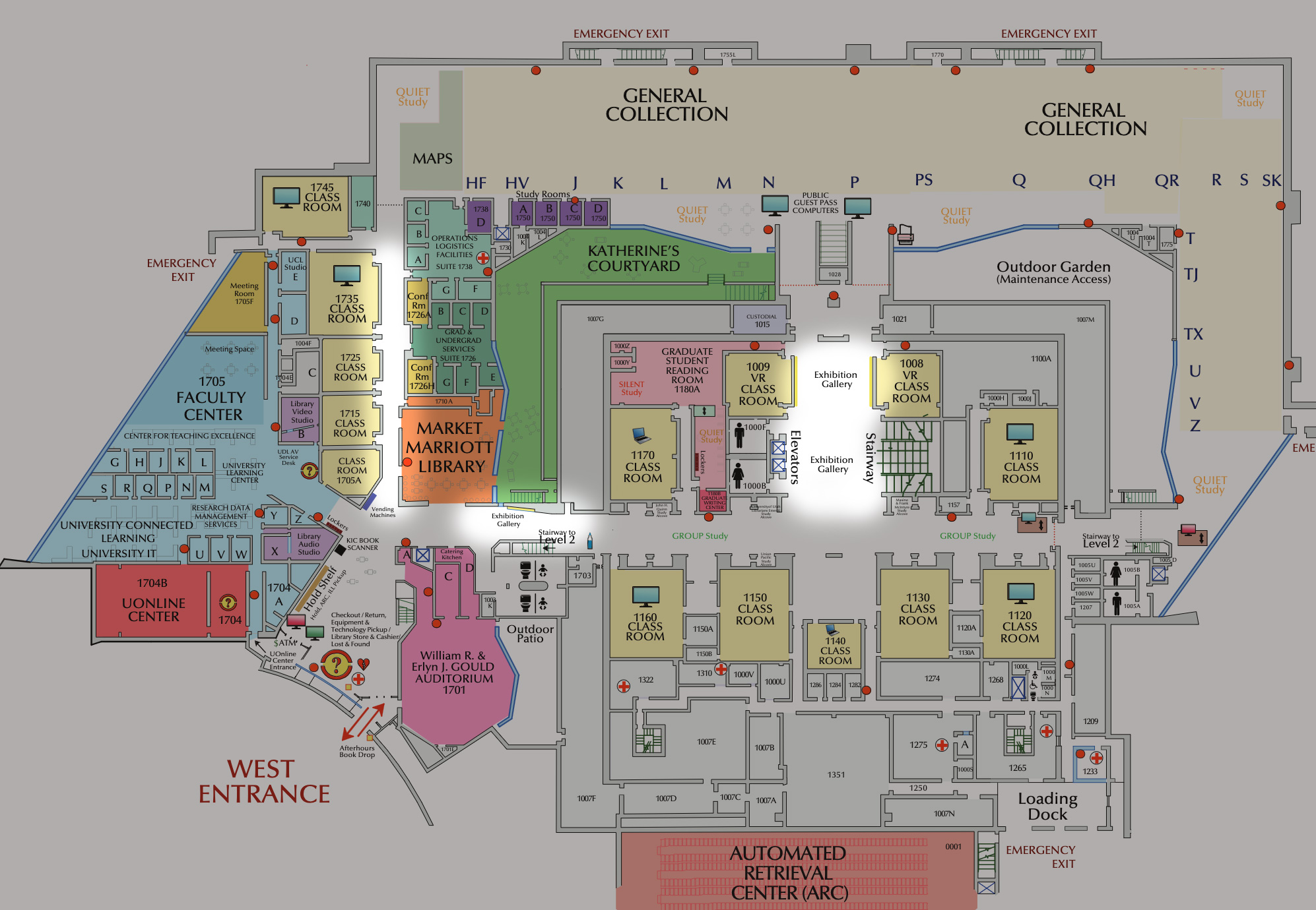 Level 1 Exhibit Space Map